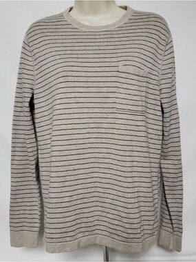 Banana Republic Cream and Navy Striped Long-Sleeve Sweater